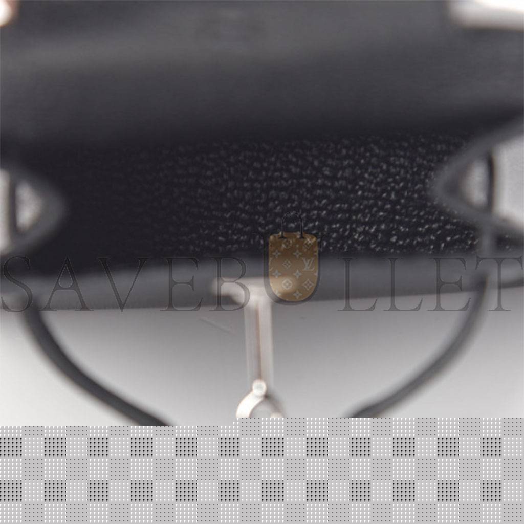 H**mes tadelakt mini kelly twilly bag charm black (3*3cm)